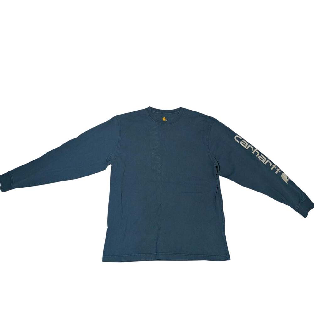 Carhartt Men's Medium Original Fit Blue Long Sleeve Logo T-Shirt